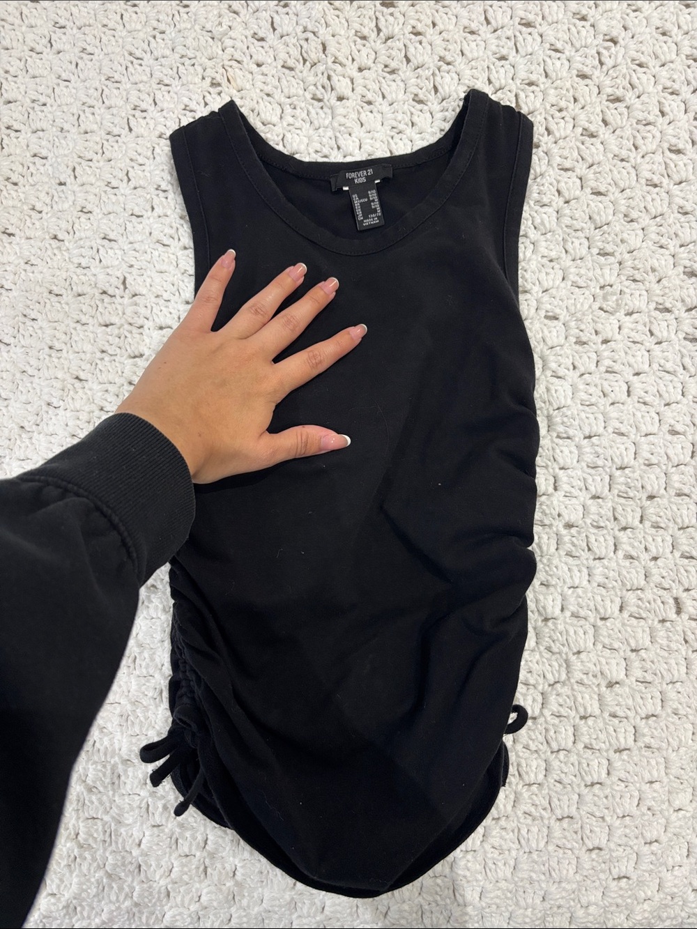 Forever 21 Black Side-Ruched Tank Top